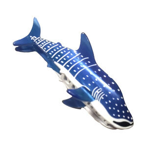 Blue Plastic Whale Hair Clip Barrette Blue White Spot Sea Ocean Beach